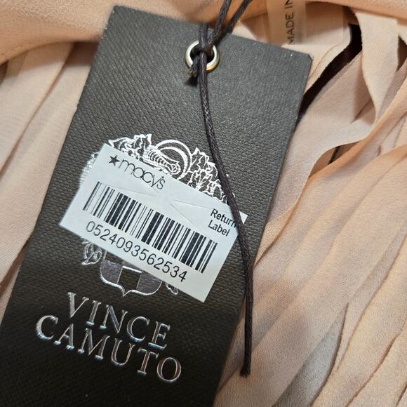 VTG-NWT's-Vince Camuto Sleeveless Fringe Bottom Hem Tank Top Nude Pink Size M - Picture 11 of 12